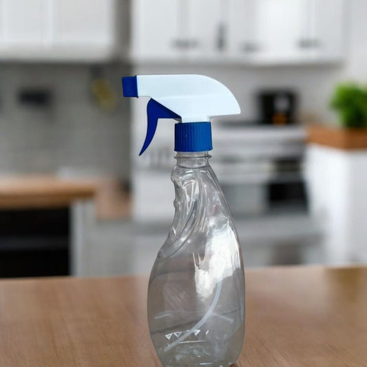 Pack of 2 Transparent 500ml Spray Bottles – Blue & White Trigger